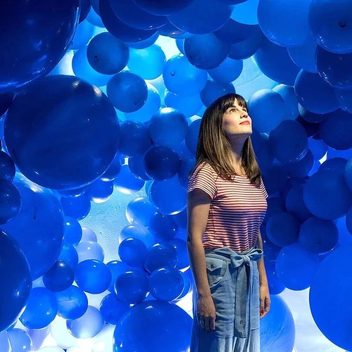 Globos Azul Redondo Látex R12 30cm Resistente Pack 50