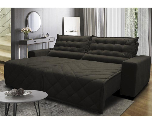 Sofá 2,12m Retrátil E Reclinável Cama Inbox Plus Caf