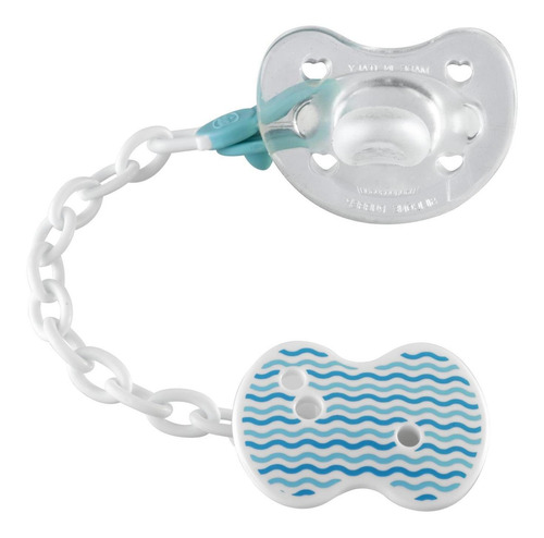 Imagen 5 de 7 de Chicco Clip Con Cadena Para Chupón Azul 1 Pza