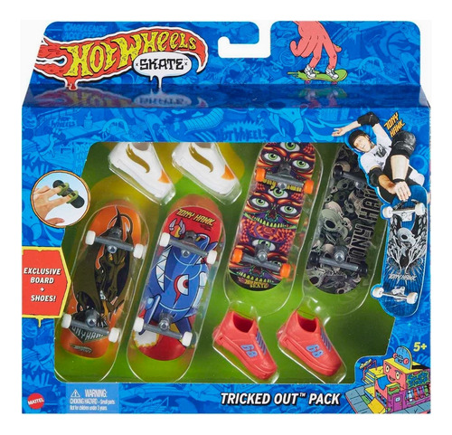 Hot Wheels Pack 4 Skate Tony Hawk Zapatos Patinaje Tech Deck