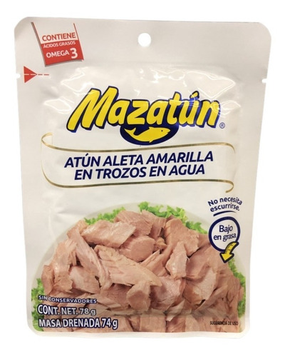 Atún En Agua Mazatún 5 Pz De 78gr C/u Mazatlán