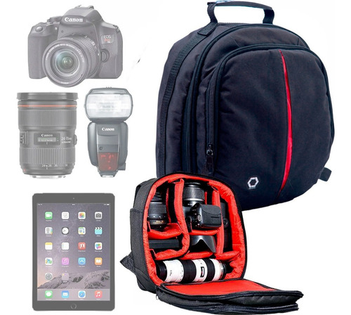 Mochila Fotográfica Pix Profissional Photopro Divisórias Cor Preto