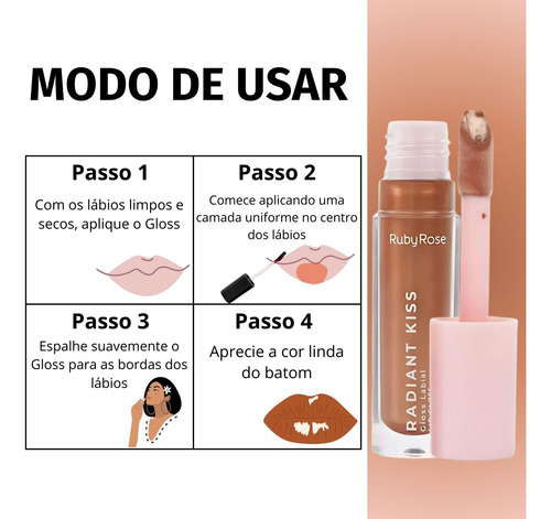 Radiante Kiss Rk40 Ruby Rose - Gloss Labial