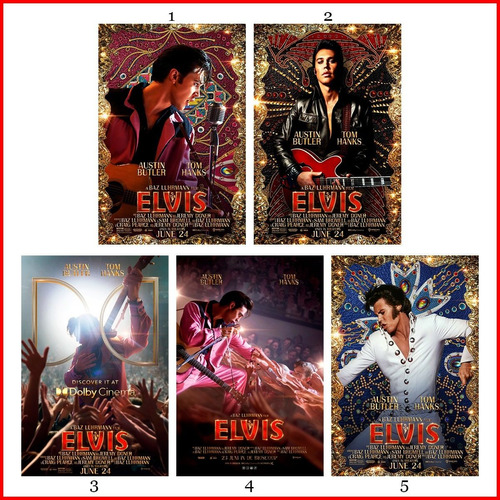 5 Posters Colección Película Elvis 2022 - 90x60cm