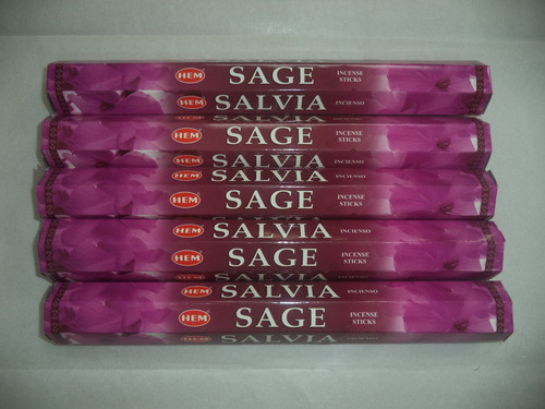 Hem Sage 100 Varillas De Incienso (5 X 20 Paquetes De Varill