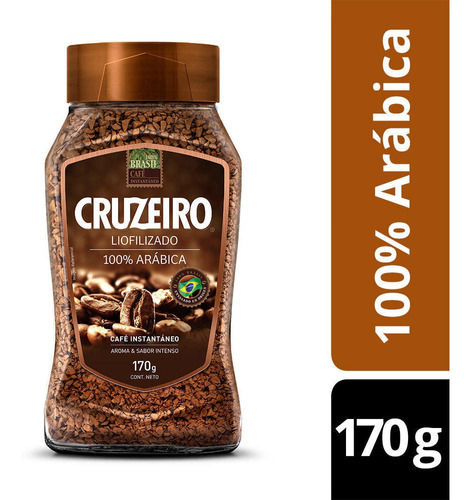 Cafe Gourmet 100% Arabica Cruzeiro Frasco Vidrio 170 Gr