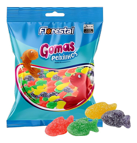 Bala De Goma Peixinhos Florestal - 200g