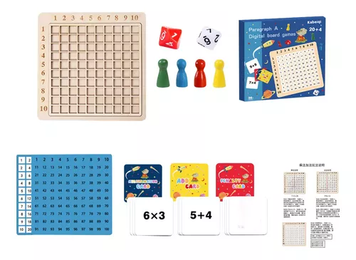 Jogo de Tabuleiro de Multiplicação Montessori - Jogo de Tabuleiro