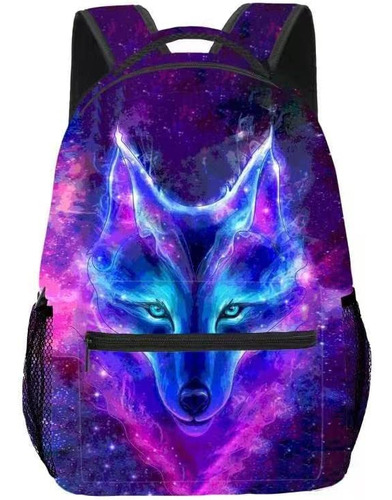 Wolf Galaxy Sky Mochila Para Niños, Mochila Para Hombres, Mu