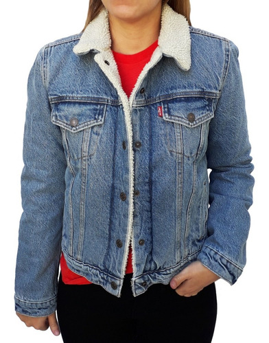 Campera Jean Con Crderito Levis Original Trucker Mujer