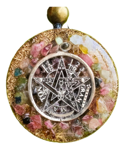 Collar De Orgone Tetragramaton Negro Turmalina Curina Crista