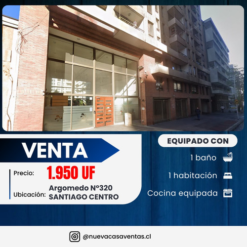 Argomedo 320, Santiago: 1d/1b + Terraza Y Piscina