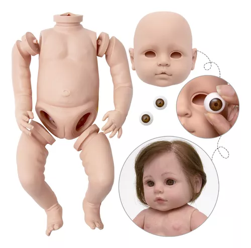 Boneca bebê reborn corpo de silicone 52cm