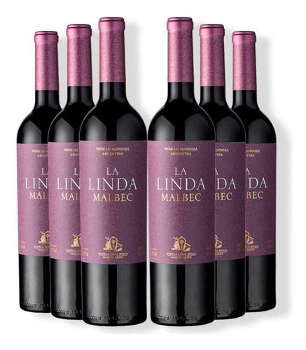Kit 6 Vinhos La Linda Malbec Luigi Bosca 2019 750ml