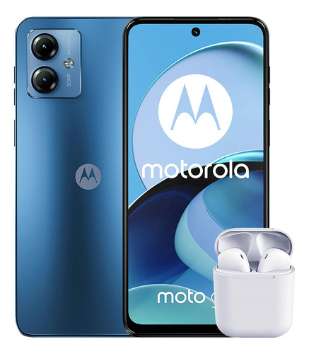 Celular Motorola Moto G14 4g 4gb 128gb 6.5 Azul + Audifonos