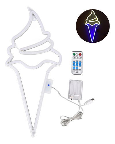 Led Neon Light Helado Impermeable Batería Usb Powered