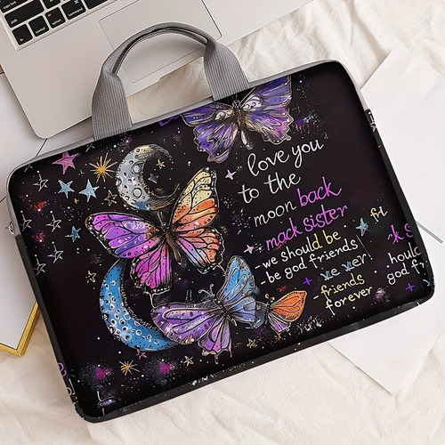 Bolsa For Computadora Portátil Con Estampado De Mariposas