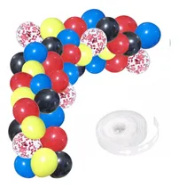 Comprar Arco De Globos Confeti  Chico - Negro Rojo Amarillo Azul
