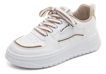 Comprar Zapatos Blancos Mujer Moda Tenis Deportivo Dama Calzado De Plataforma Casuales Cómodos