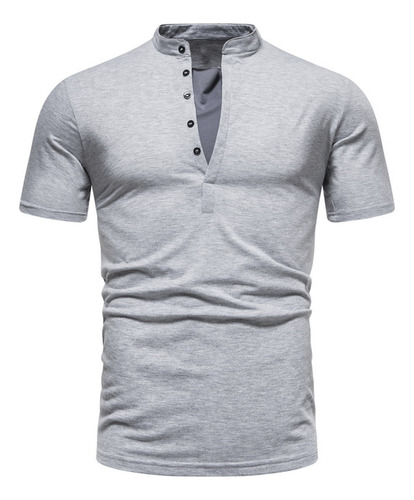 Camiseta L Con Cuello Alto Para Hombre, Manga Corta, Cuello