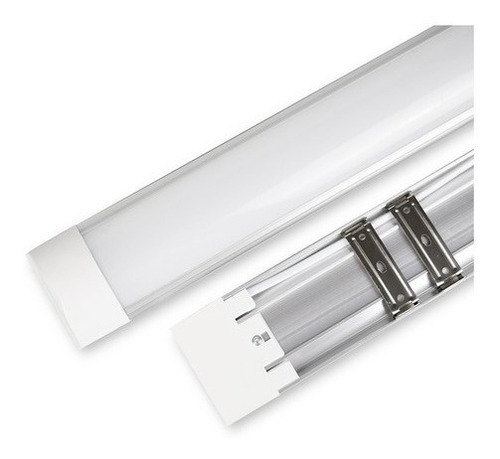 Kit 3 Luminaria Tubular Led Sobrepor Slim 40w 6500k 120cm Cor Branco Voltagem 110v/220v (bivolt