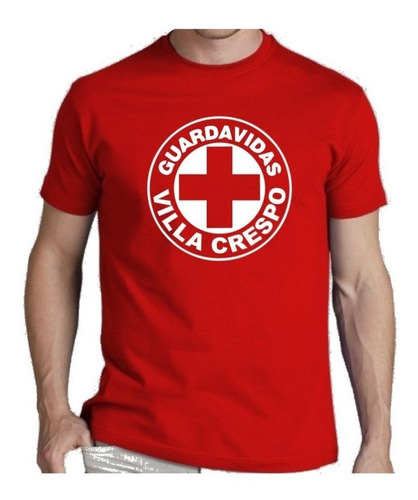 Remera Guardavidas Cruz Roja Con Tu Ciudad O Nombre