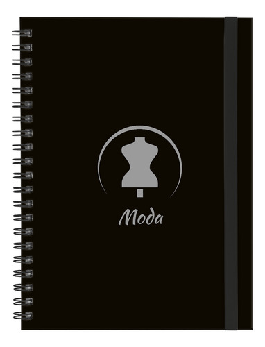 Caderno Universitário Plus Profissões Preto Prata 1 Matéria Cor Moda
