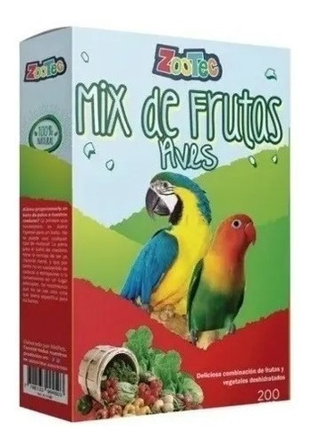 Mix De Frutas Vegetal Para Aves X200grs Pajaros Loro Perico