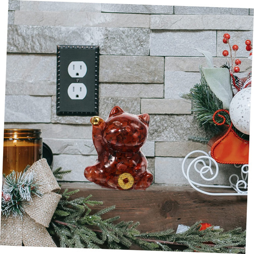 Estatua De Cristal Gato De La Suerte Feng Shui 5 Piezas