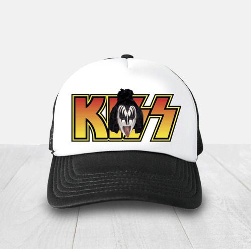 Gorra Metalera Kiss Negro Con Blanco