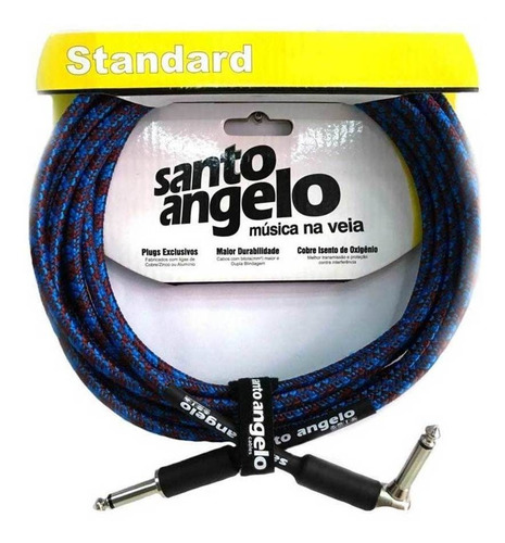 Imagem 1 de 4 de Cabo Guitarra Violão Santo Ângelo Textil 3,05 Metros Plug L