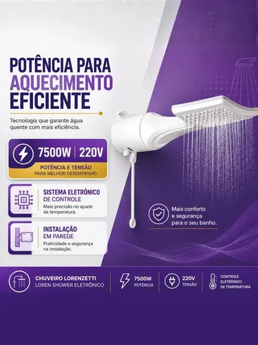 Chuveiro Eletrônico Lorenzetti Shower - 3