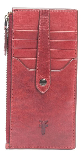 Frye Melissa Snap Card Wallet Mujer, Color Burdeos, Talla