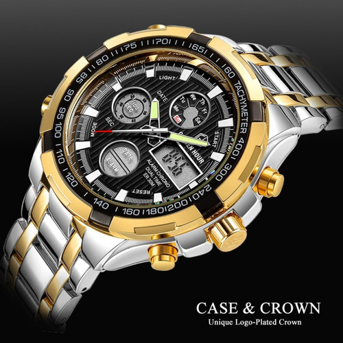 Relojes Led De Acero Inoxidable Goldenhour Man Calendar