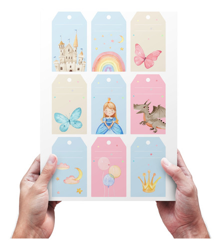 Kit Imprimible Princesa Y Dragones Tags Etiquetas