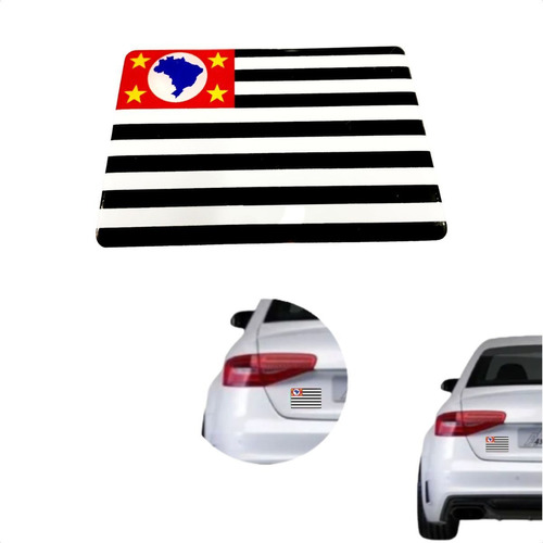 Adesivo Resinado Bandeira São Paulo Carro Moto Notebook 8x5