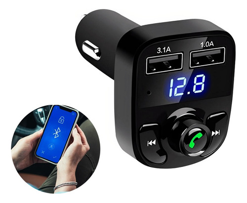 Carregador Usb P/ Carro Mp3 Transmissor Fm Sem Fio Bluetooth