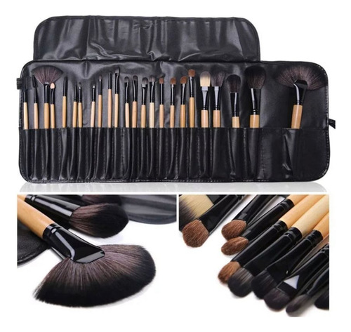 Kit Set 24 Brochas Pinceles Profesional Make Up, Estuche