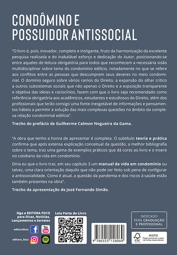 Condômino E Possuidor Antissocial - Teoria E Prática, De Neves Cardoso. Editora Editora Foco, Capa Mole Em Português