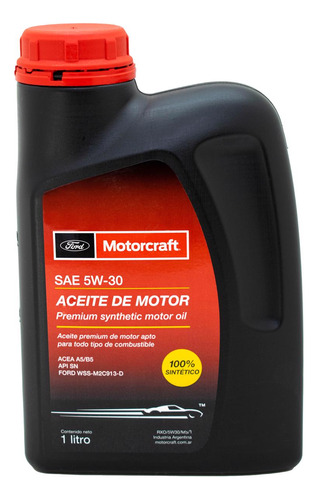 Aceite Ford Motorcraft 5w30 100% Sintético X 1 Lt