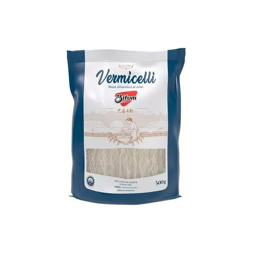 Macarrão De Arroz Oriental Bifum Vermicelli Sem Glúten 500g 