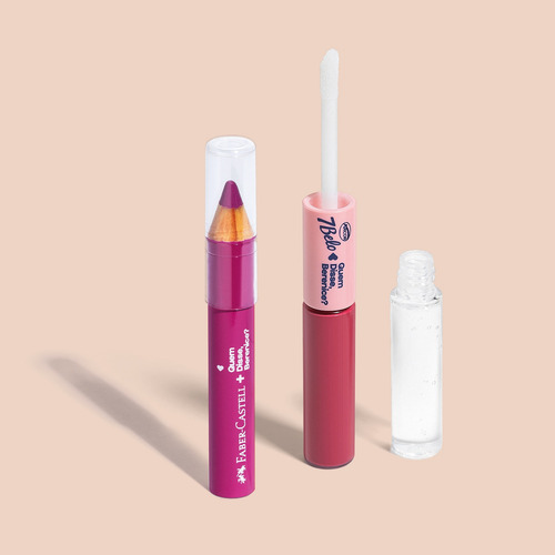 Kit Rosa: Lápis Jumbo 1,2g + Batom Duo Gloss 8ml