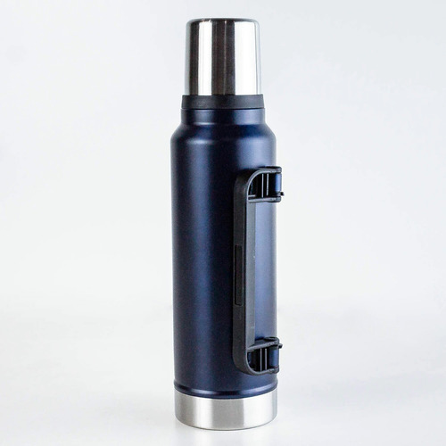 Termo Acero Inoxidable 1.3 Litros Set + Mate Pico Cebador Azul