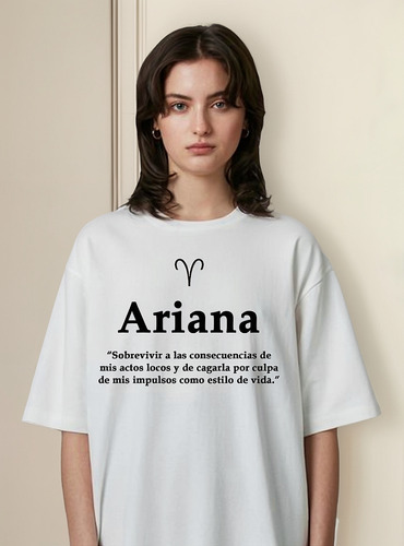 Remera Ariana Aries Signo Zodiaco Tarot Personalizada Unisex