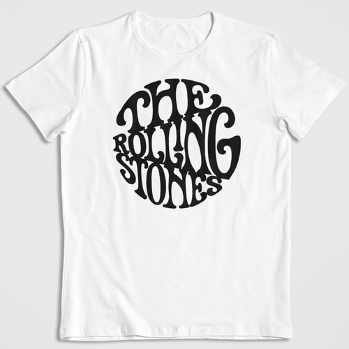 Polera Blanca Algodon Estampada Dtf The Rolling Stones Icon