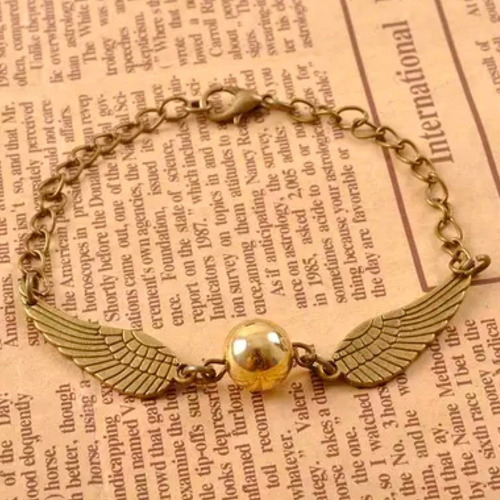 Harry Potter Brazalete Golden Snitch Dorada Quidditch Alas D