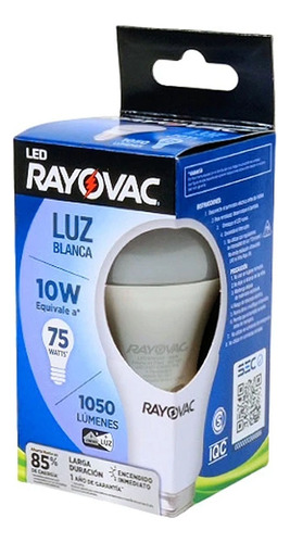 Ampolleta Led 10w E27 220-240v Rayovac Luz Blanca Color de la luz Blanco frío