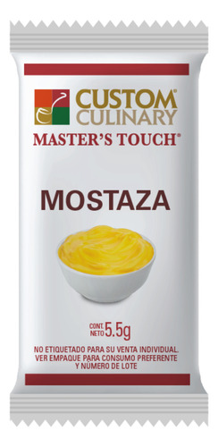 50 Sobrecitos De Mostaza De 5.5 G Custom Culinary