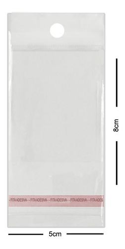 Imagem 2 de 3 de Saco Adesivado Transparente Com Solapa 5x8 Pacote 100 Un