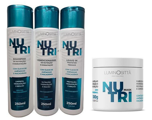 Kit Nutri Shampoo Condicionador Leave-in Máscara Home Care